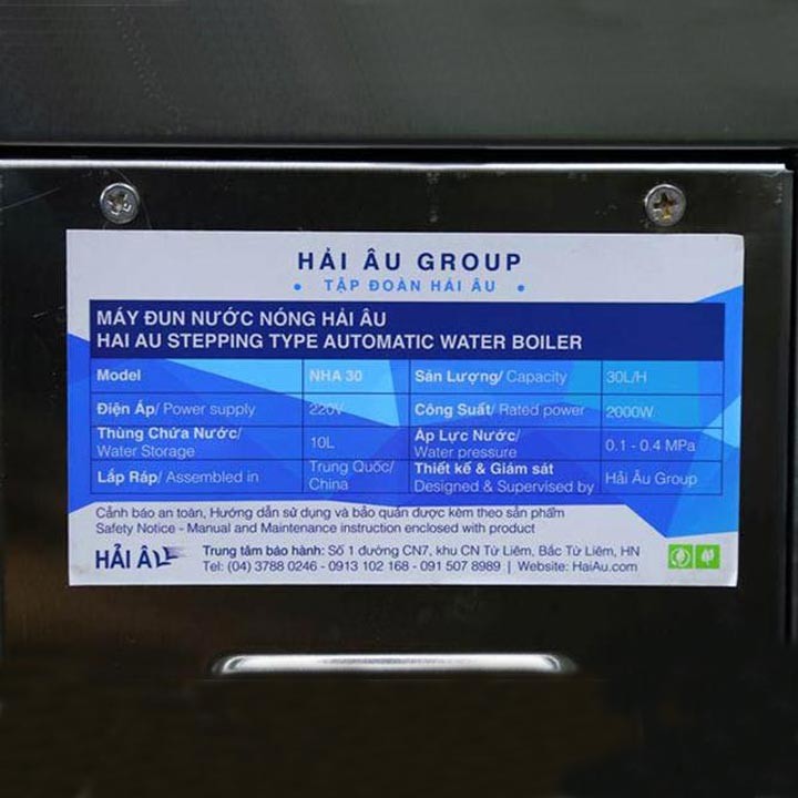 Máy đun nước nóng Hải Âu NHA30-Black (Mã SP: NHA30Black)