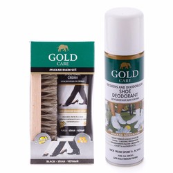 Combo goldcare - chai khử mùi hôi giày gc3003 và bộ xi kem gc1006
