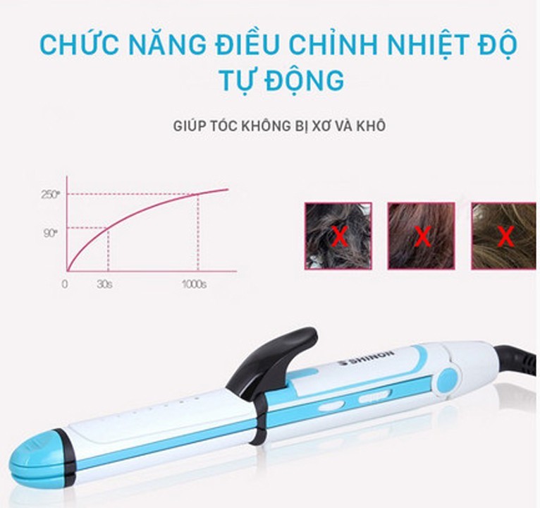 Máy Uốn Duỗi Bấm Tạo Kiểu Tóc 4 Trong 1 Cao Cấp