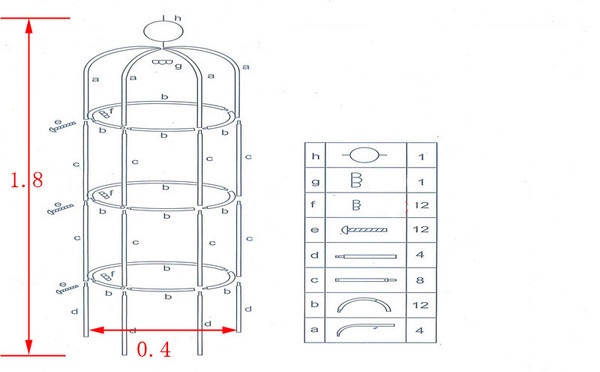 Khung đỡ hoa hồng leo, cây trang trí 1