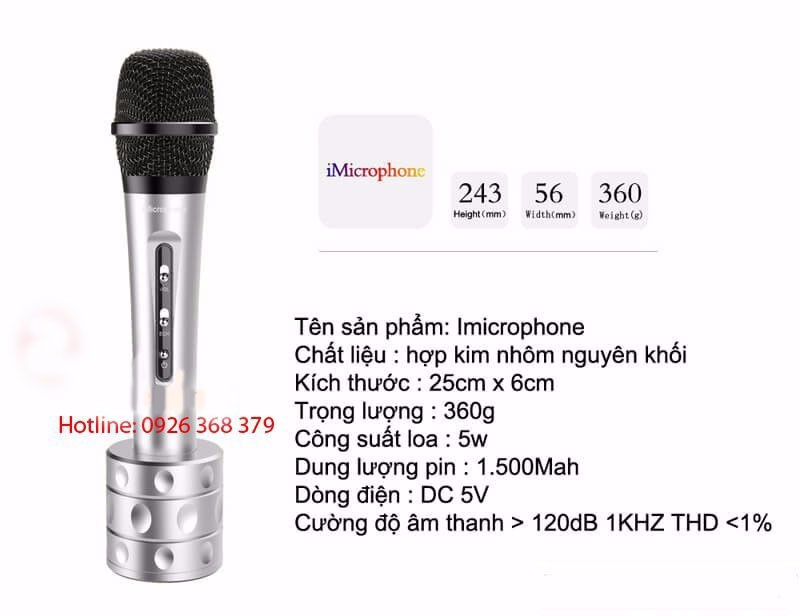 MIC BLUETOOTH KARAOKE LOA THÁO RỜI 2