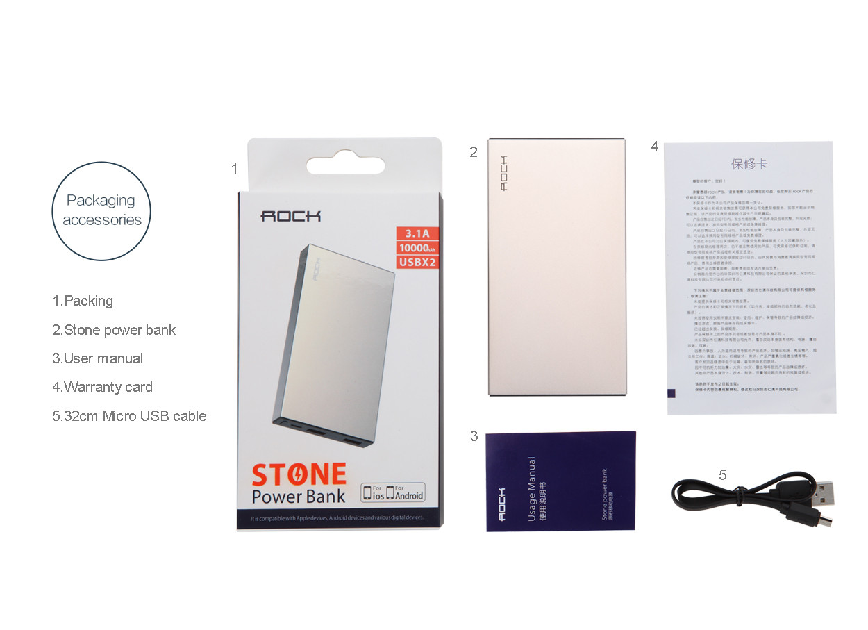 Sạc dự phòng ROCK stone 10000mAh