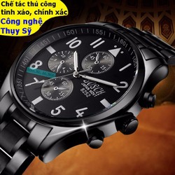 Đồng hồ kim mạ crom cao cấp kính sapphire mạ crom chống nước Thụy Sĩ