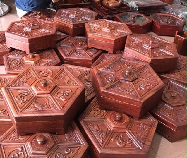 Hộp Đựng Kẹo Lục Giác Phúc Lộc Thọ NT17