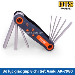 Bộ lục giác gập 8 chi tiết asaki ak 7980