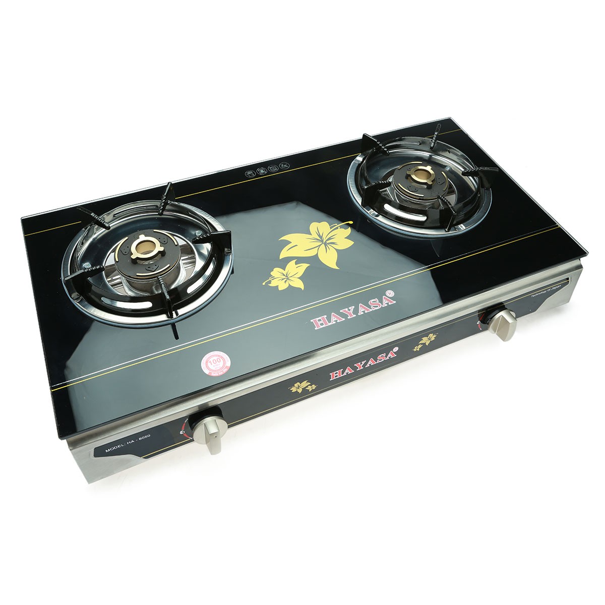 Bếp gas đôi kiếng cường lực Hayasa HA-8050
