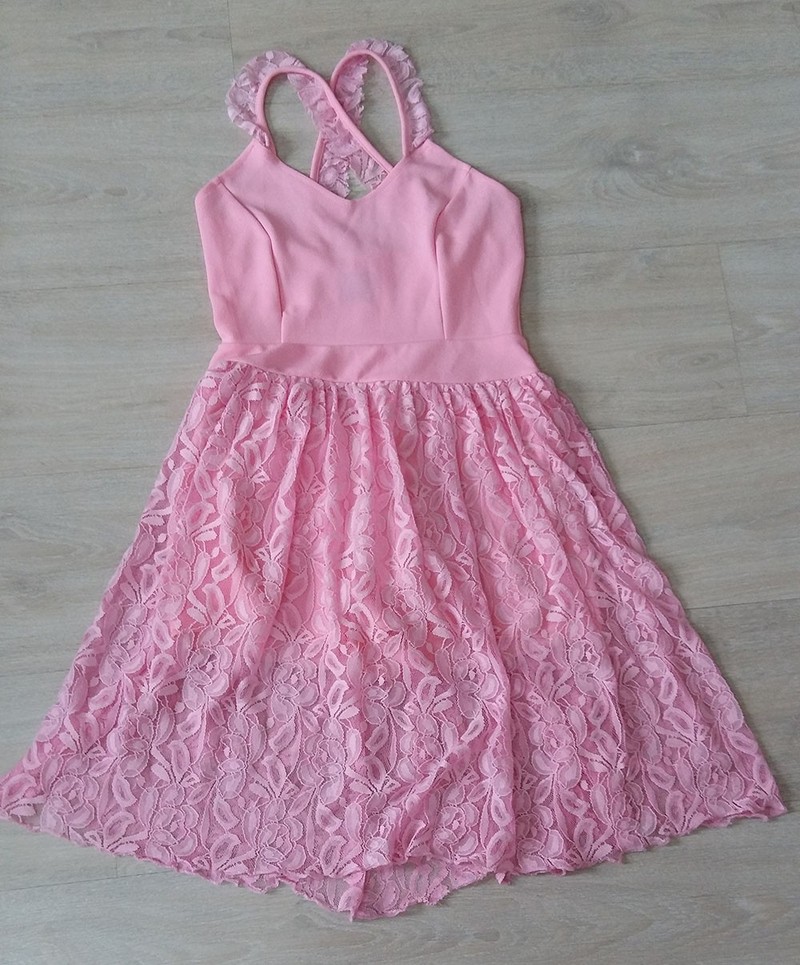 Jumsuit Ren Giả Váy Màu Hồng 4
