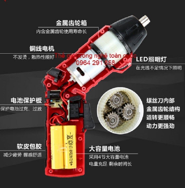 Bộ máy khoan vặn vít cầm tay đa năng - khoan pin 3