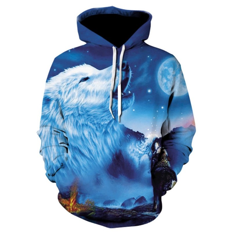 Áo hoodie nam, Áo hoodie nam 3D Hình Sói Hót 2018 - Hàng Nhập 1