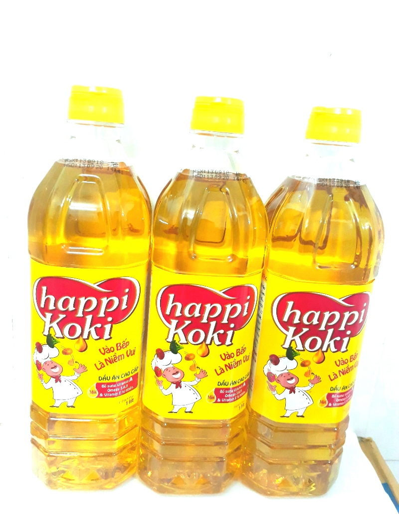 Combo 3 Chai Dầu Ăn happi Koki 1Lít (Mã SP: 8936052100035)