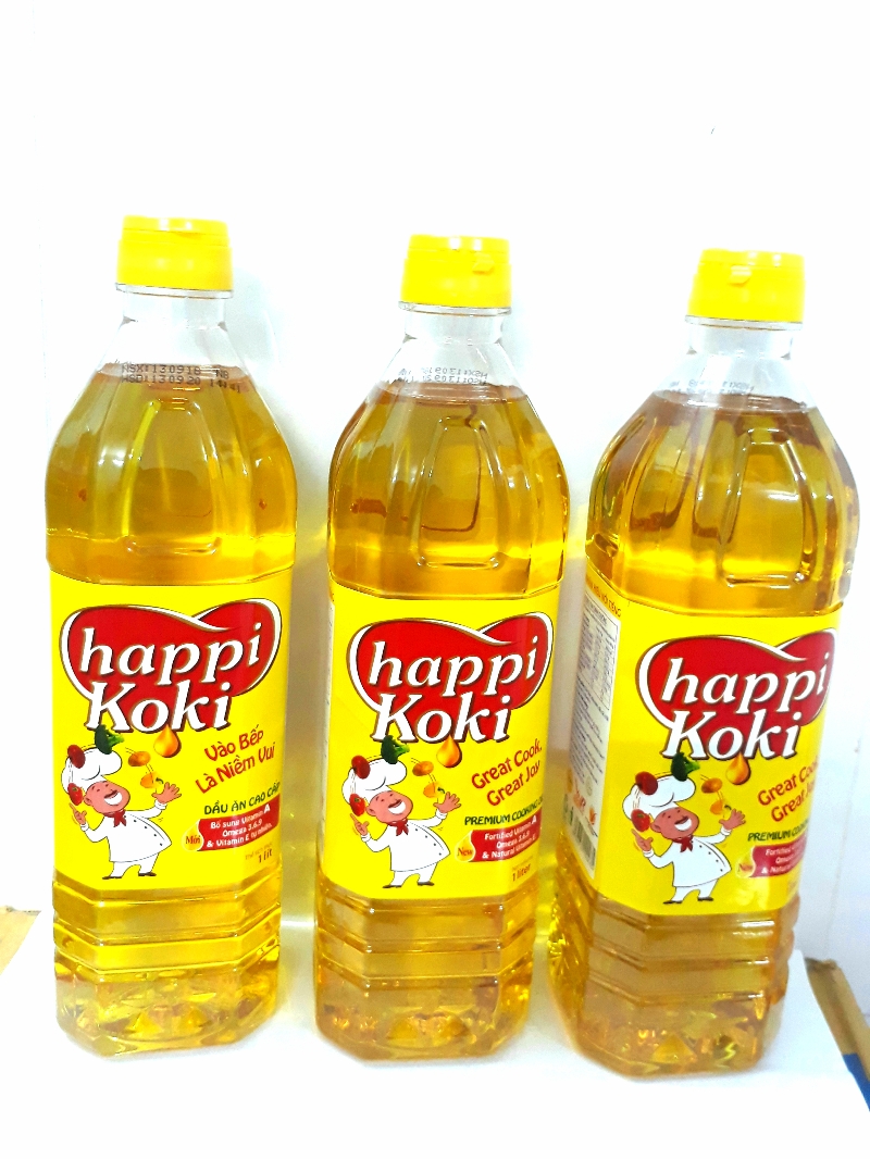 Combo 3 Chai Dầu Ăn happi Koki 1Lít (Mã SP: 8936052100035)