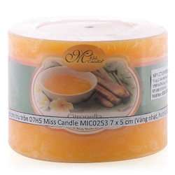 NẾN THƠM TRỤ TRÒN D7H5 MISS CANDLE MIC0253 VÀNG CHANH