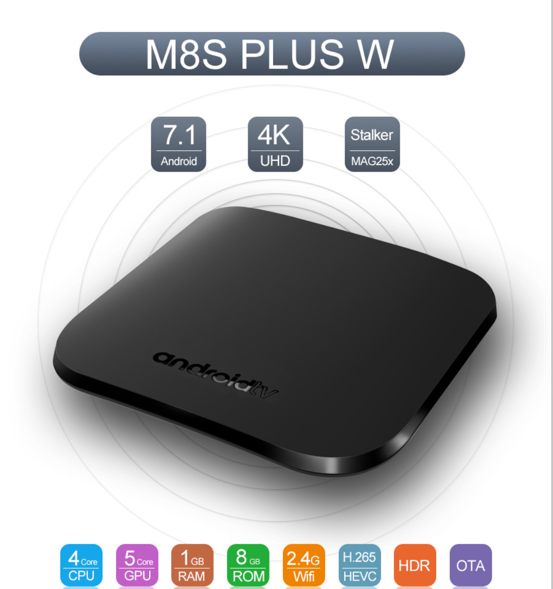 Android TV box 4K Quad Core 64bit Android 7.1