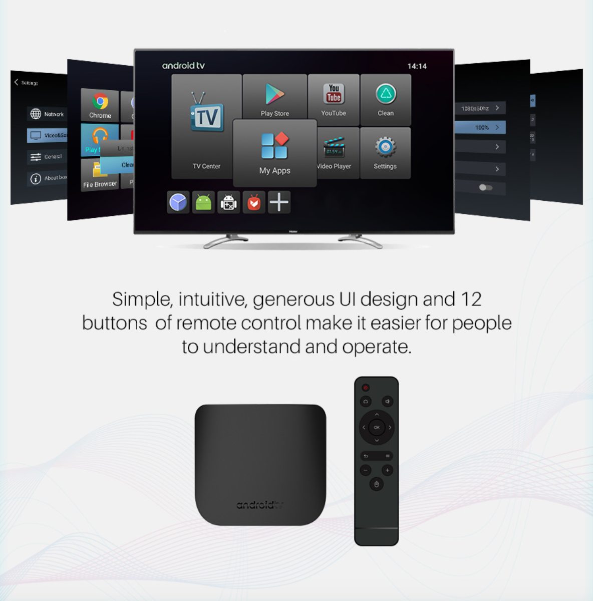 Android TV box 4K Quad Core 64bit Android 7.1