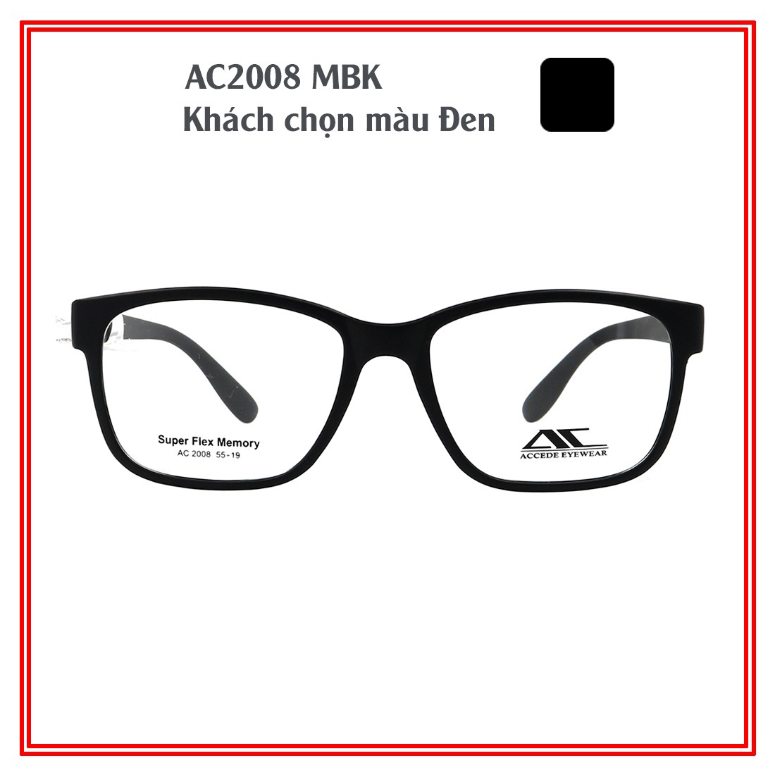Gọng kính chính hãng ACCEDE AC2003 MBK