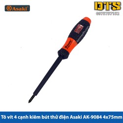 Tô vít 4 cạnh kiêm bút thử điện asaki ak 9084 4x75mm