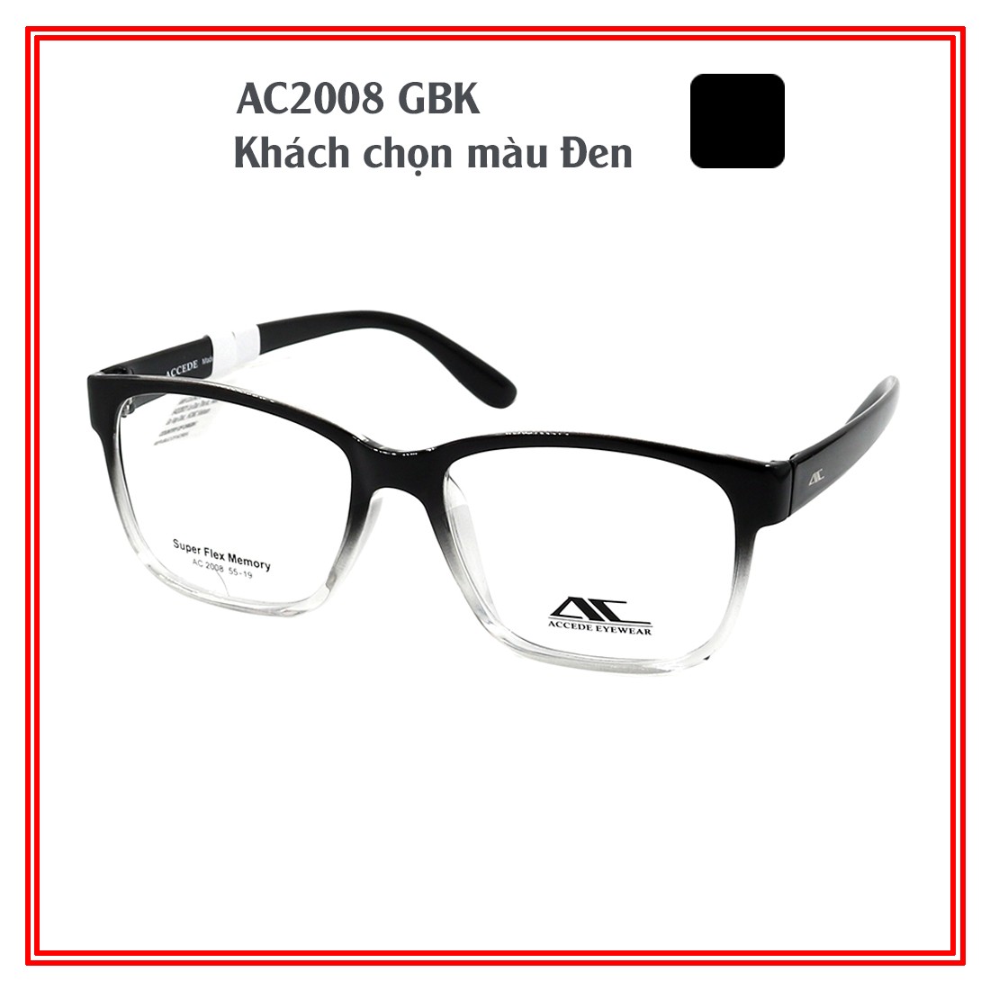 Gọng kính chính hãng ACCEDE AC2003 MBK