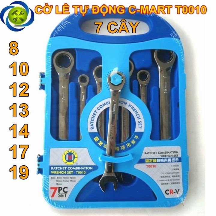 Bộ cờ lê vòng miệng tự động C-mart T0010 7 cây 1