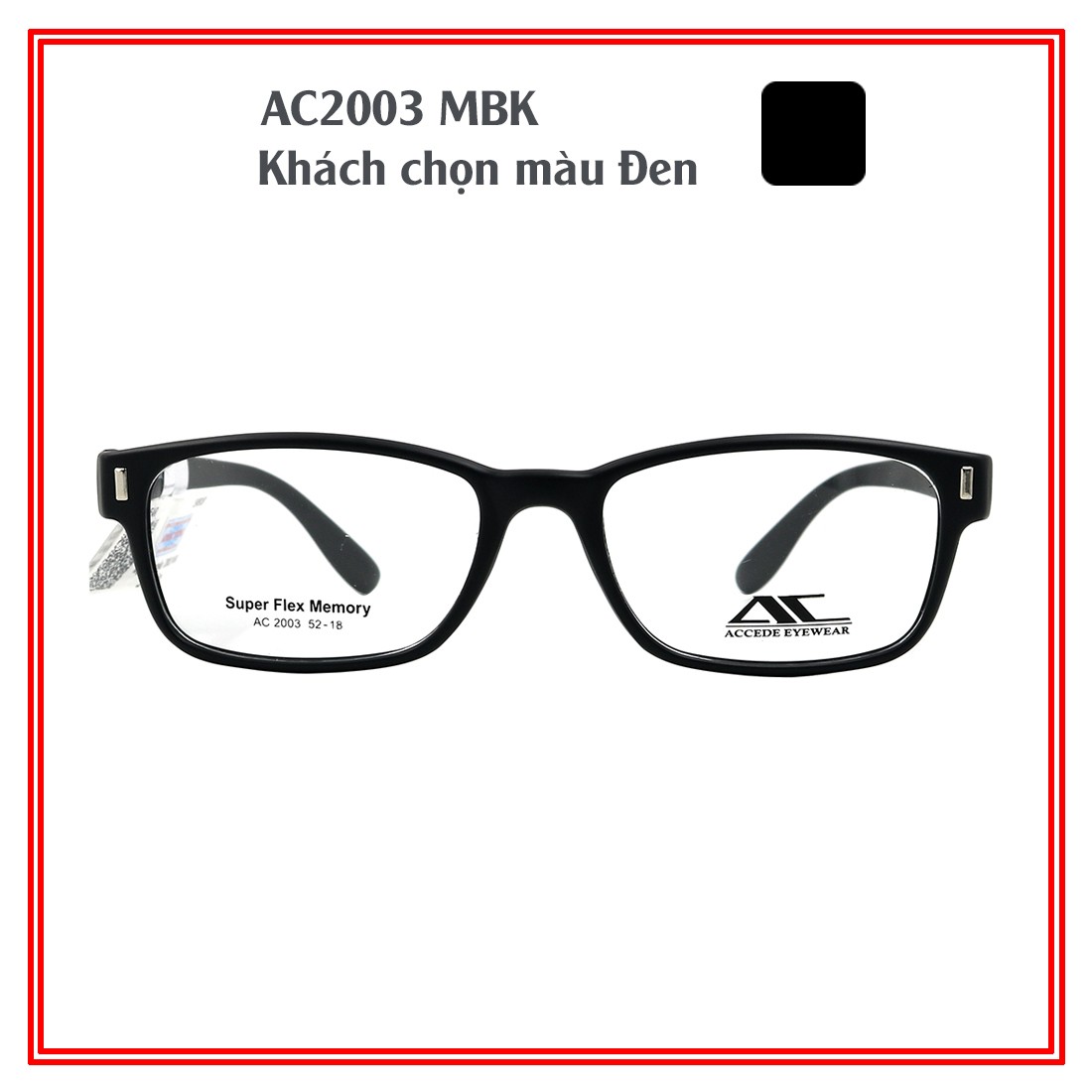 Gọng kính chính hãng ACCEDE AC2003 MBK
