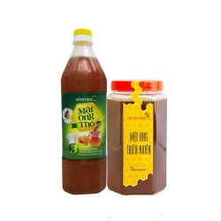 Combo Mật Ong Honeyboy thiên nhiên 1kg + thô 1000ml