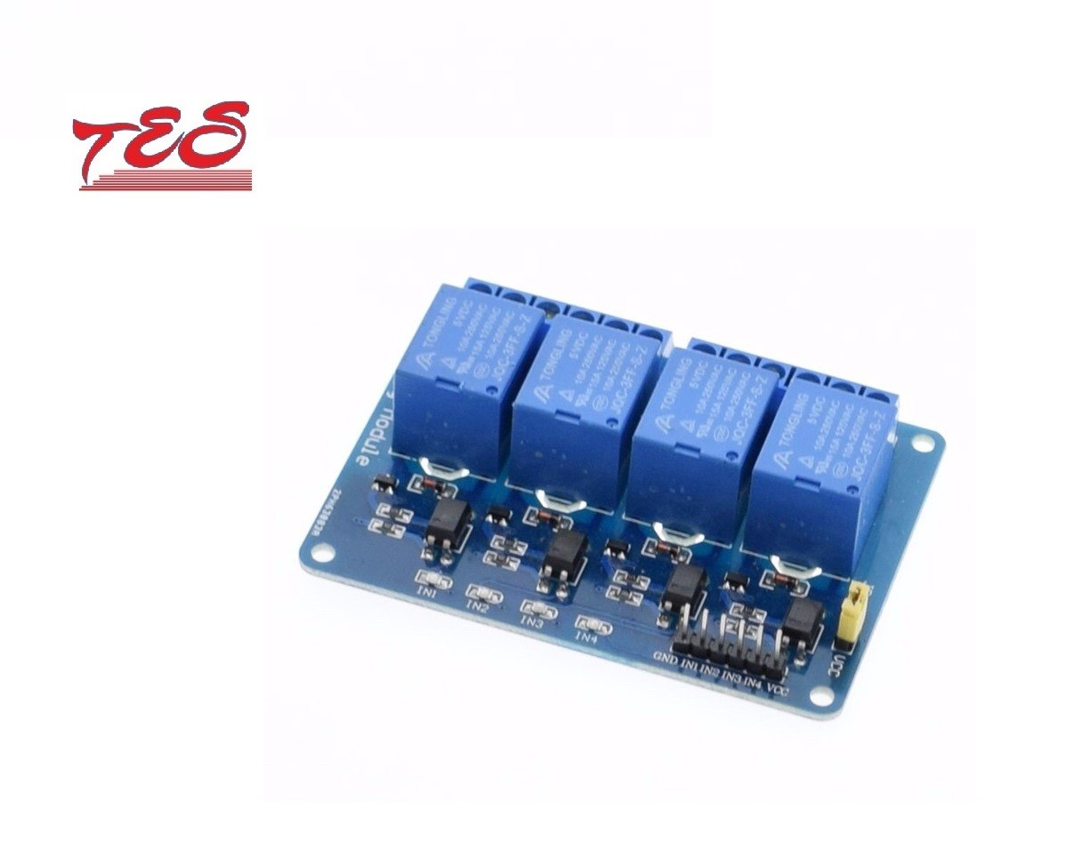 Mạch Relay 4 Kênh 5V 10A Relay TongLinh hoặc HongWei