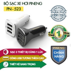 Sạc xe hơi 3 cổng PINENG PN-523 1A 2.1A 2.1A Đen - Hãng Phân Phối Chính Thức Sạc xe hơi 3 cổng PINENG PN-523 1A 2.1A 2.1A Đen - Hãng Phân Phối Chính Thức