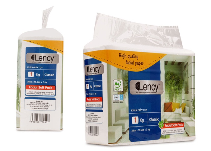Combo 2 gói Khăn giấy lụa Lency 1kg 2 lớp