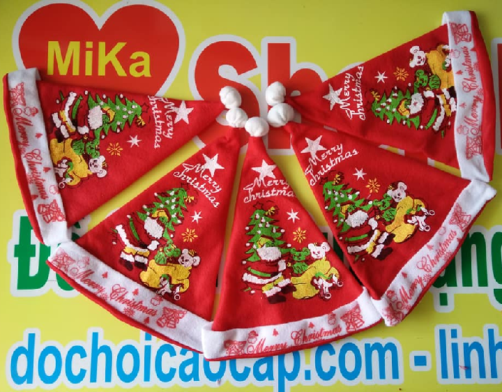 Mũ nón Noel chất nỉ cỡ bé 2