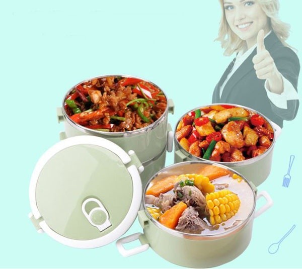 Hộp cơm giữ nhiệt lúa mạch 4 tầng ruột Inox 8