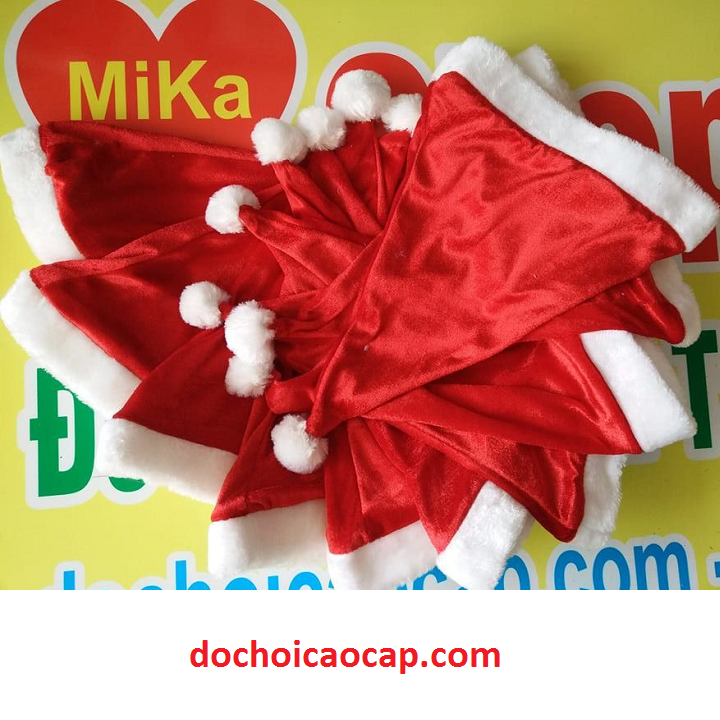 Mũ nón Noel chất nhung trơn - cỡ lớn 5