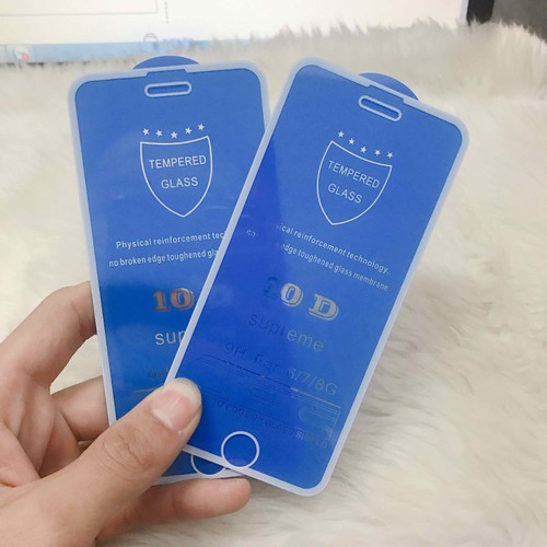 KÍNH CƯỜNG LỰC FULL MÀN 10D CHO IPHONE 6 6S TẶNG KÈM NÚT HOME VÂN TAY