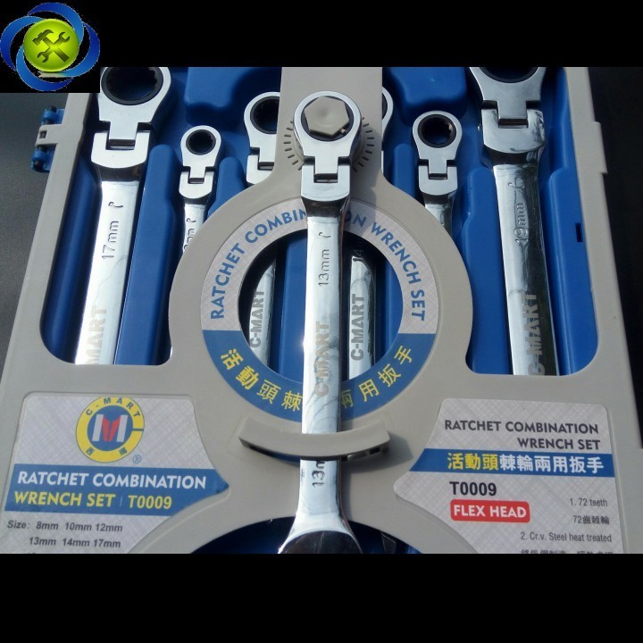 Bộ cờ lê vòng miệng tự động lắc léo C-Mart T0009 7 cây 4