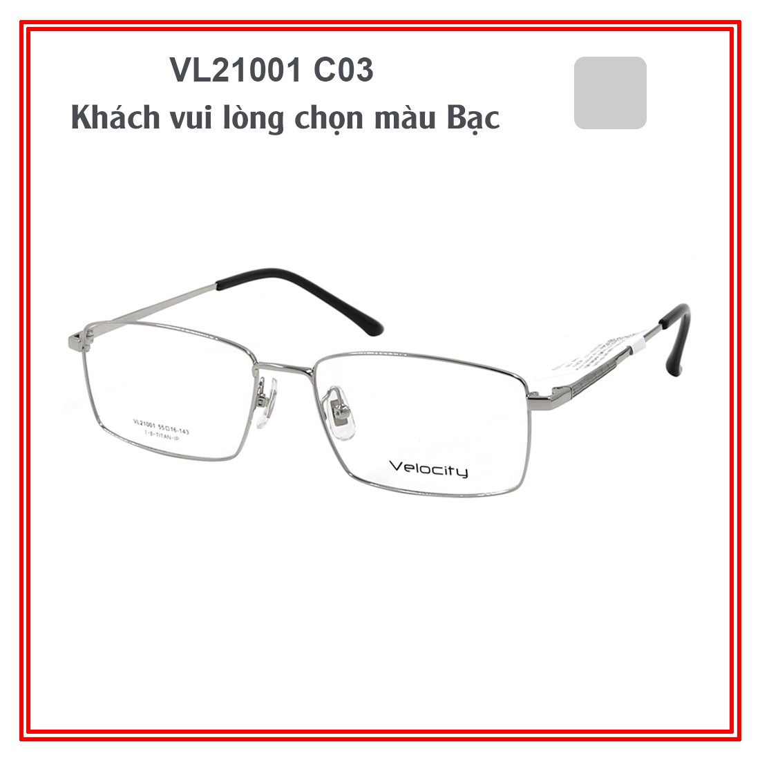 Gọng Kính Unisex Velocity VL21001