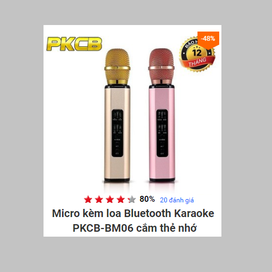 Micro kèm loa Bluetooth Karaoke nhập khẩu PKCB K6 cắm thẻ nhớ PF14 4