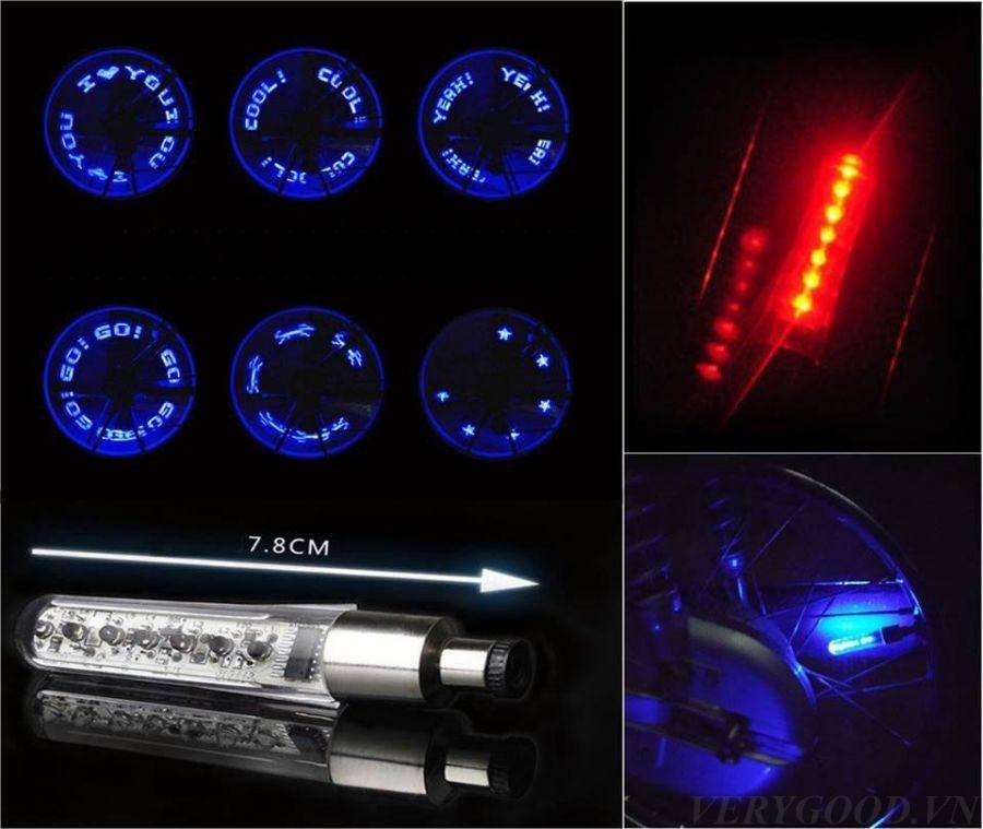 Bộ 2 đèn led chạy chữ gắn van xe độc đáo (Mã SP: DLV2)