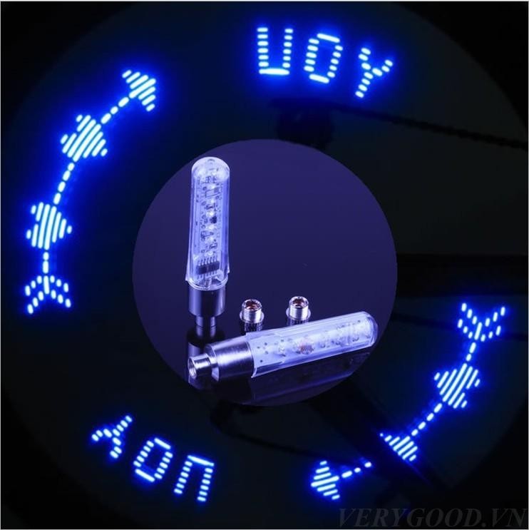 Bộ 2 đèn led chạy chữ gắn van xe độc đáo (Mã SP: DLV2)