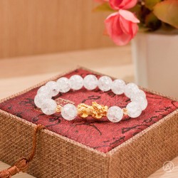 Vòng Phong Thủy Nữ Tuyết Thạch Anh Trắng mix tỳ hưu vàng-Vòng Phong Thủy Nữ nhẹ nhàng-Vong Phong Thủy Tuyết Thạch Anh Trắng Mix Hoa Văn Độc Đáo Sang Trọng -Vong Phong Thủy May Mắn-Vong Phong Thủy Tuyết Thạch Anh May Mắn Tài Lộc V112-10********