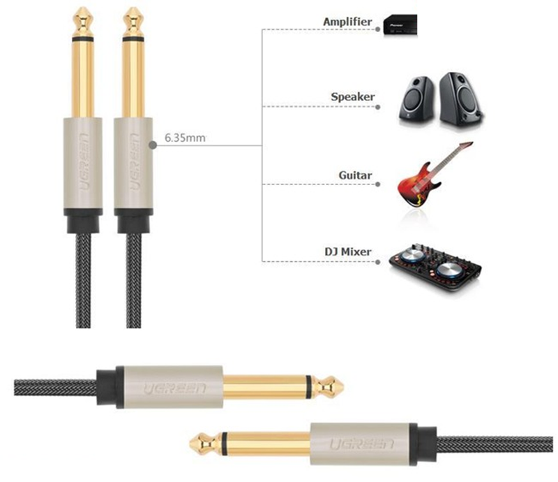 Cáp Audio 6.5mm dài 1m chính hãng Ugreen 10636