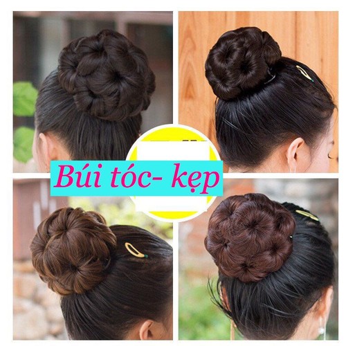 Kẹp Búi tóc giả xoăn