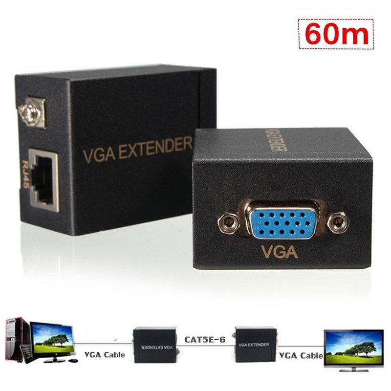 Bá» khuếch Äại tÃn hiá»u VGA 60m VGA Extender Repeater adapter 1