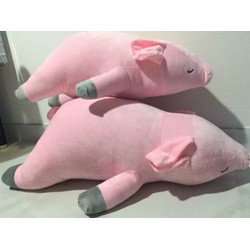 Gấu bông con heo hồng khổ dài 80cm lông nhung mịn