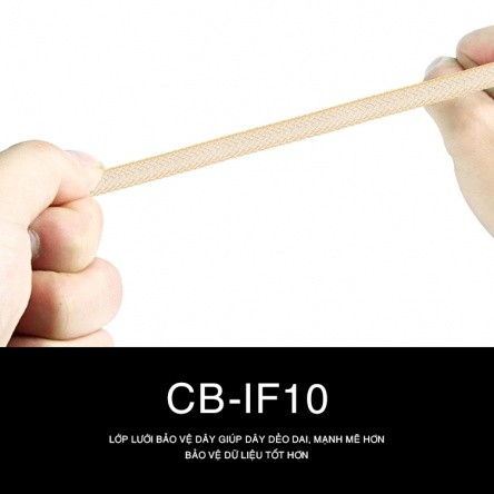 Cáp bọc lò xo chống đứt sạc nhanh cao cấp Bagi cho Iphone CB-IF10 5