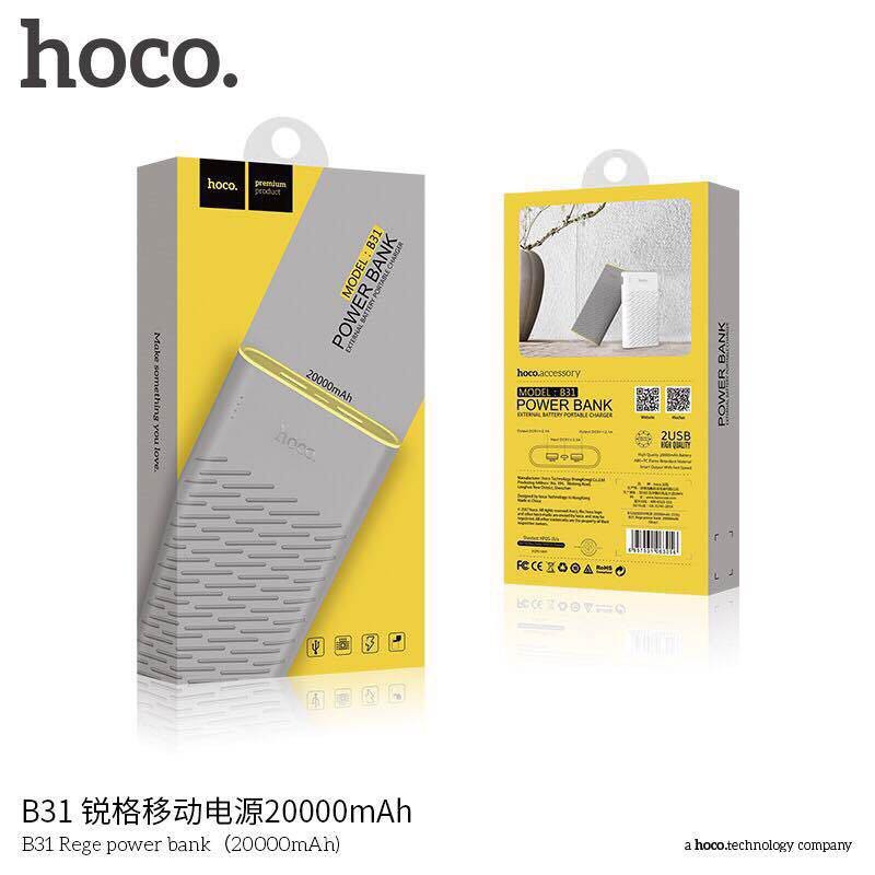 Pin sạc dự phòng HOCO B31 20000mAh chính hãng 12