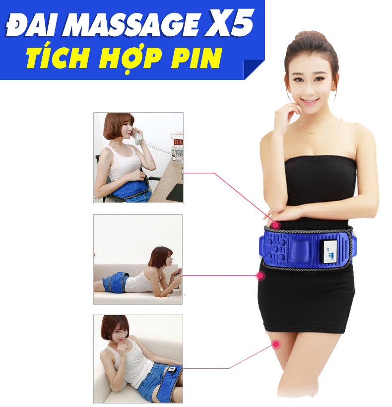 Kết quả hình ảnh cho Đai Massage Bụng X5 Tích Hợp Pin