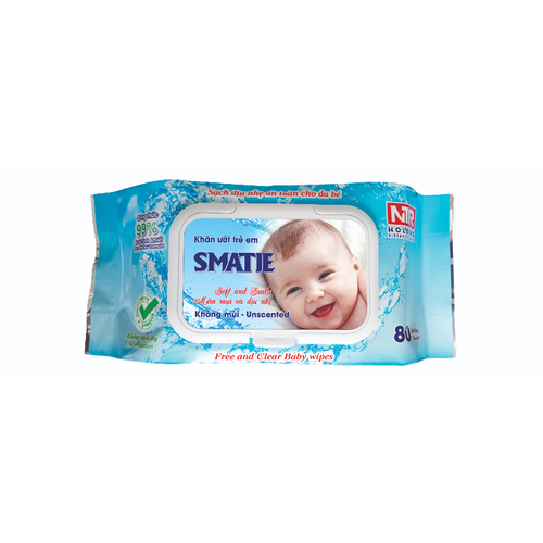 COMBO 5 KHĂN ƯỚT SMATIE KHÔNG MÙI