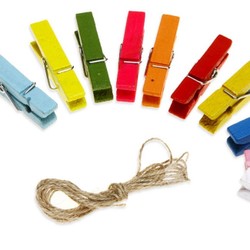 COMBO 12 kẹp gỗ kèm dây gai