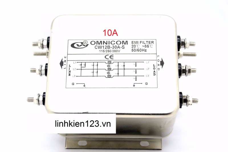 Bộ lọc nhiễu 3 pha 110 380V 10A hàng chính hãng 1