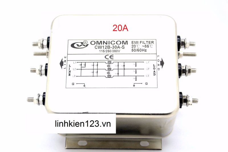Bộ lọc nhiễu 3 pha 110 380V 20A hàng chính hãng 1