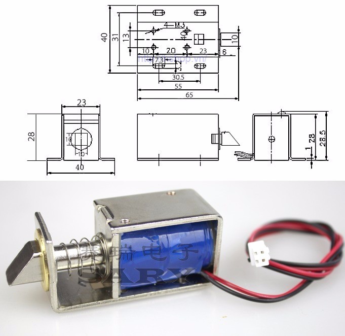 Chốt khóa điện DC 12V loại to 3