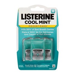 Ngậm thơm miệng Listerine Cool Mint PocketPaks, 3 x 24 [Được kiểm hàng] 012547433203